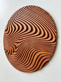 Carved Geometric Circle Wood Wall Art CNC Detail Front View